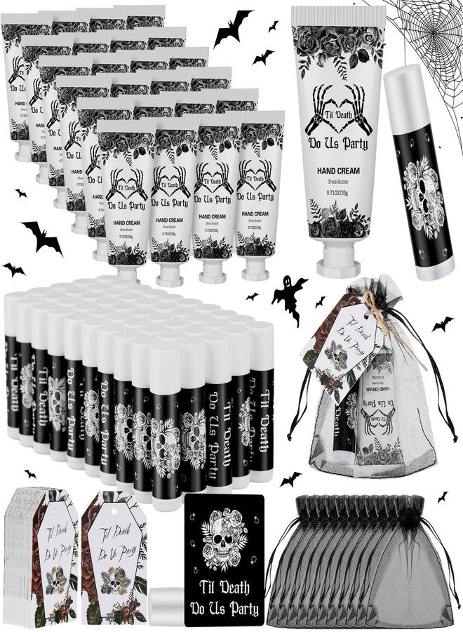 Heigble 50 Set Bridal Shower Favors Bulk Wedding Gifts for Guests Include Lip Balm Wedding Hand Cream Bag and Tag for Bridal Shower Bachelorette Party Decoration(Skeleton) - Image 1